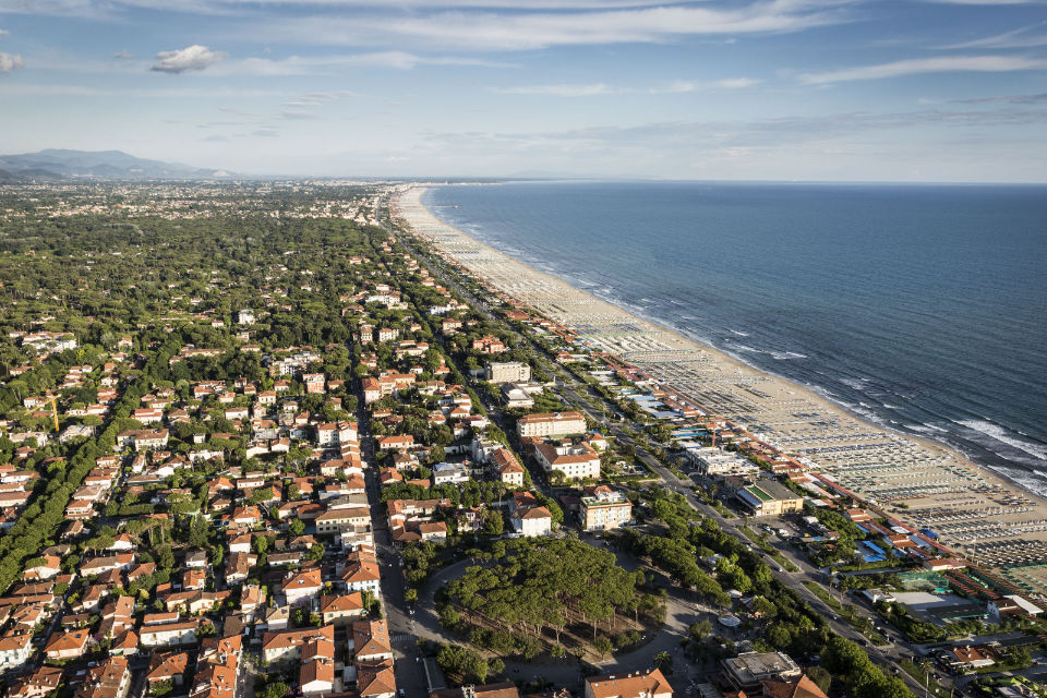 Seaside Forte dei Marmi, view from the air