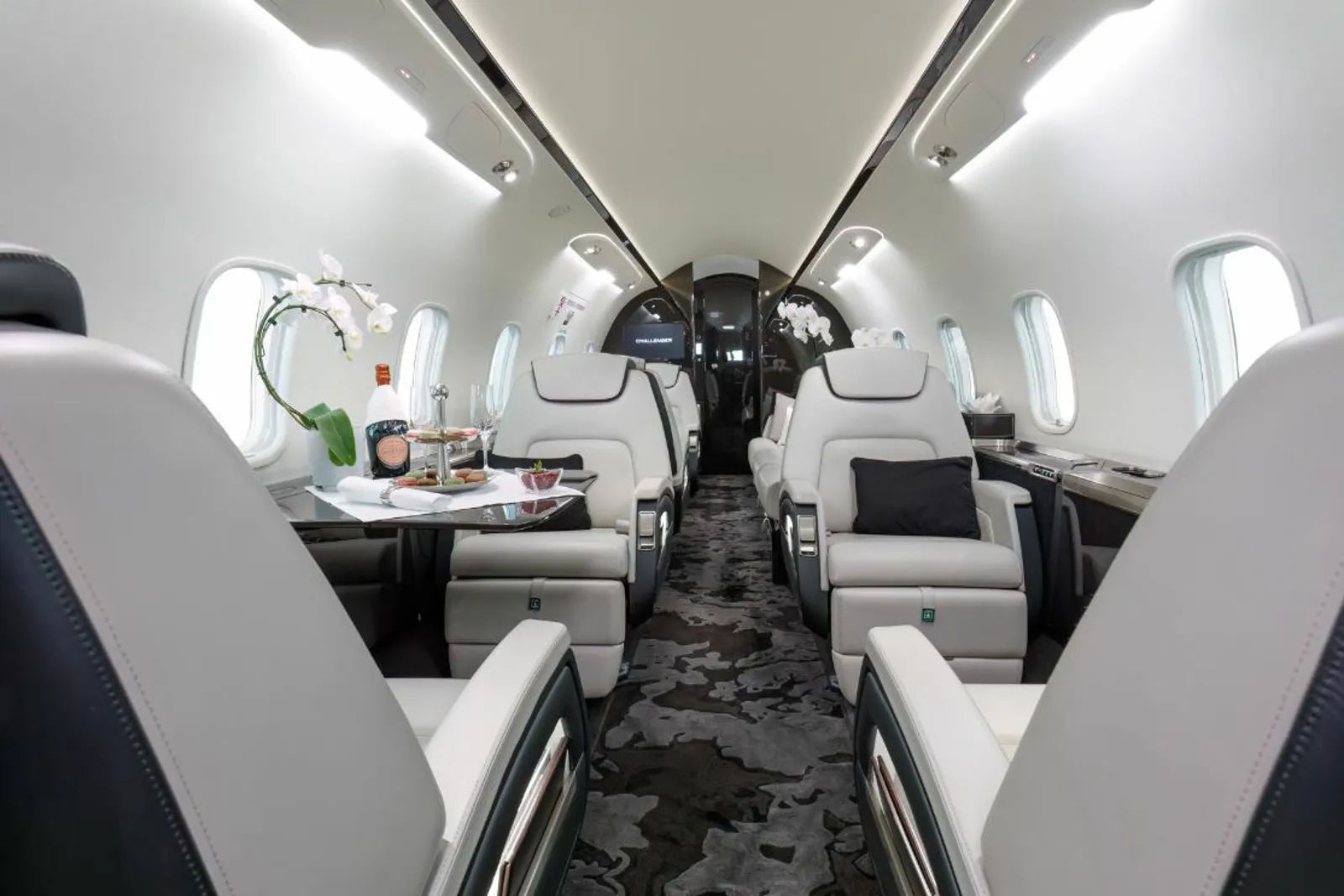 Interior of private jet